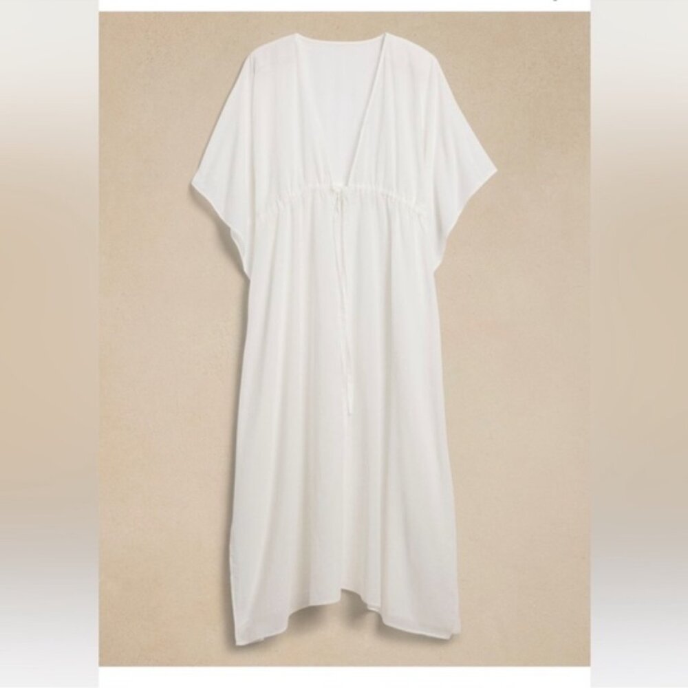 Banana Republic white cover up kaftan NWT